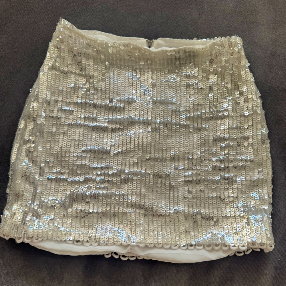 MAJORELLE sequin mini skirt